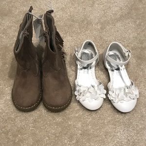 Brand new boots and white dressy shoes